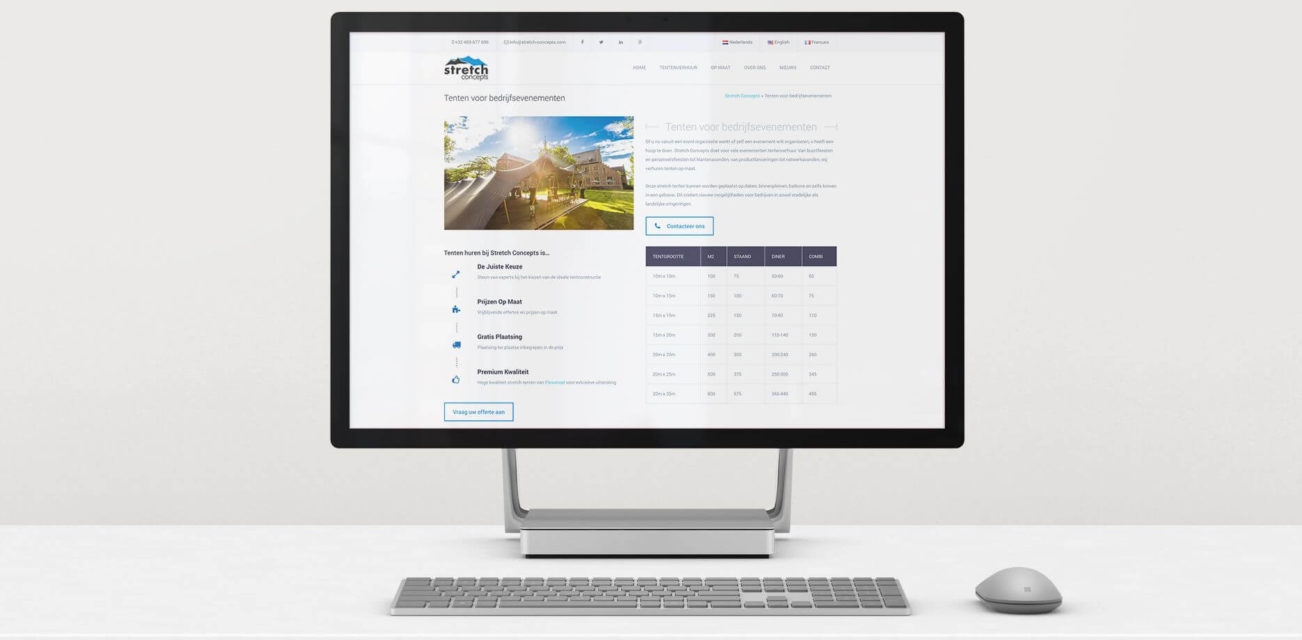 Stretch Concepts Tentverhuur Website Pagina